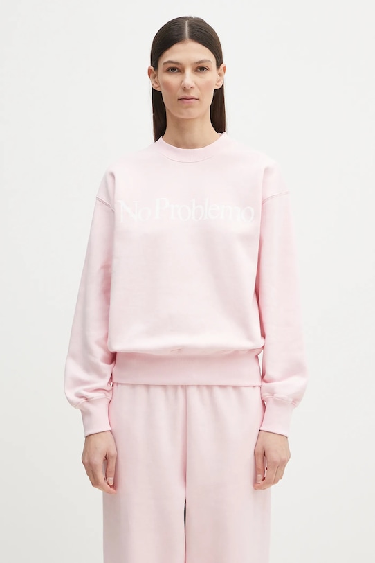 No Problemo bluza bawełniana No Problemo Sweatshirt NP2000203 różowy SS25