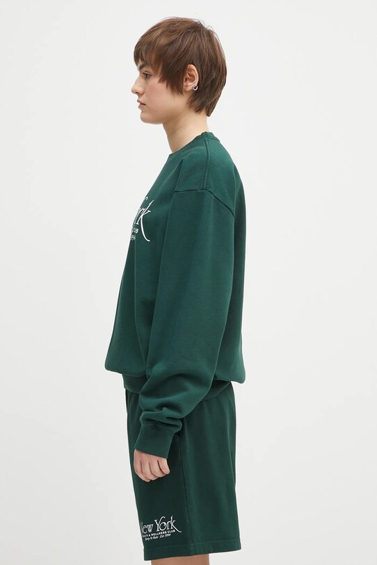 Βαμβακερή μπλούζα Sporty & Rich Ny94 Crewneck πράσινο ST071606034GR10