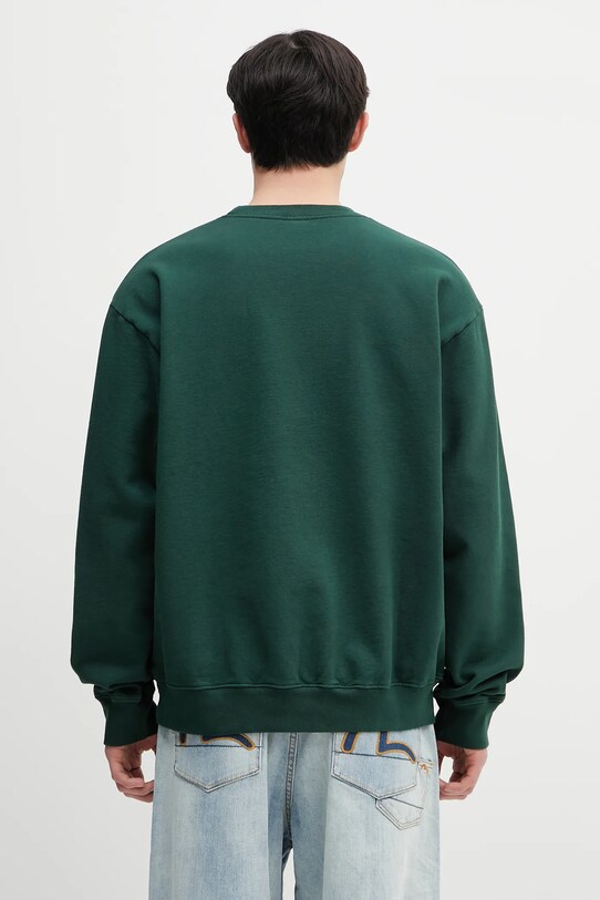 Βαμβακερή μπλούζα Sporty & Rich Ny94 Crewneck ST071606034GR10 πράσινο