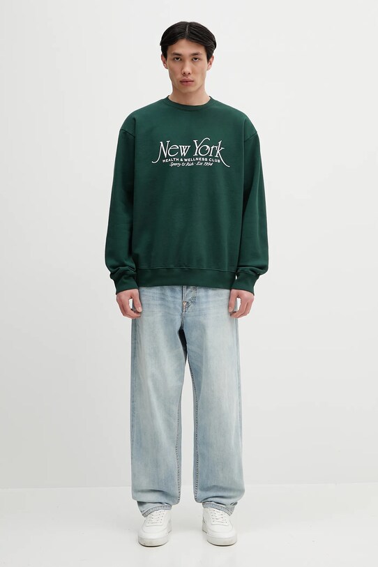 Βαμβακερή μπλούζα Sporty & Rich Ny94 Crewneck ST071606034GR10