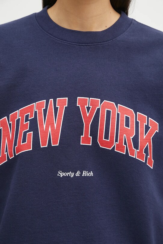 Хлопковая кофта Sporty & Rich New York Ivy Crewneck ST071606304BL106