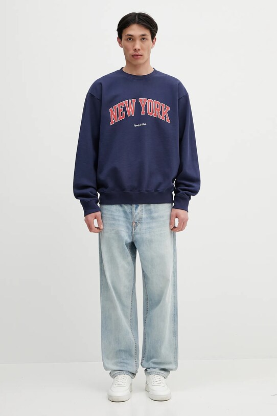 Хлопковая кофта Sporty & Rich New York Ivy Crewneck ST071606304BL106