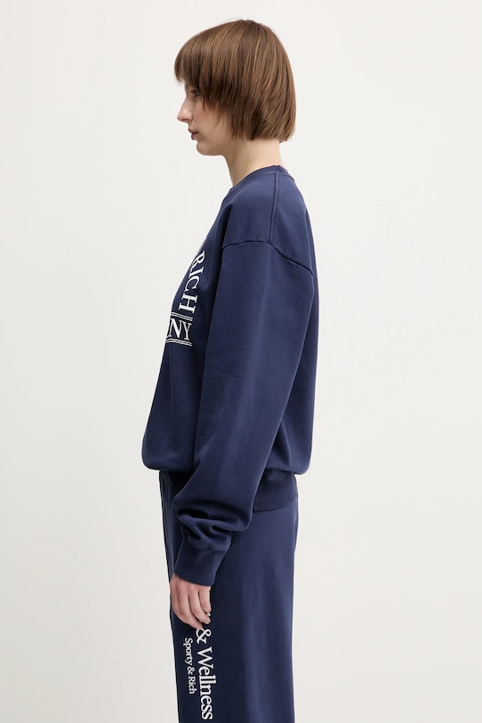 Bavlnená mikina Sporty & Rich Polo Club tmavomodrá ST071612252BL106