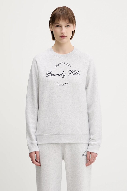 Sporty & Rich bluza Beverly Script Soft ST082626257GY03 szary SS25