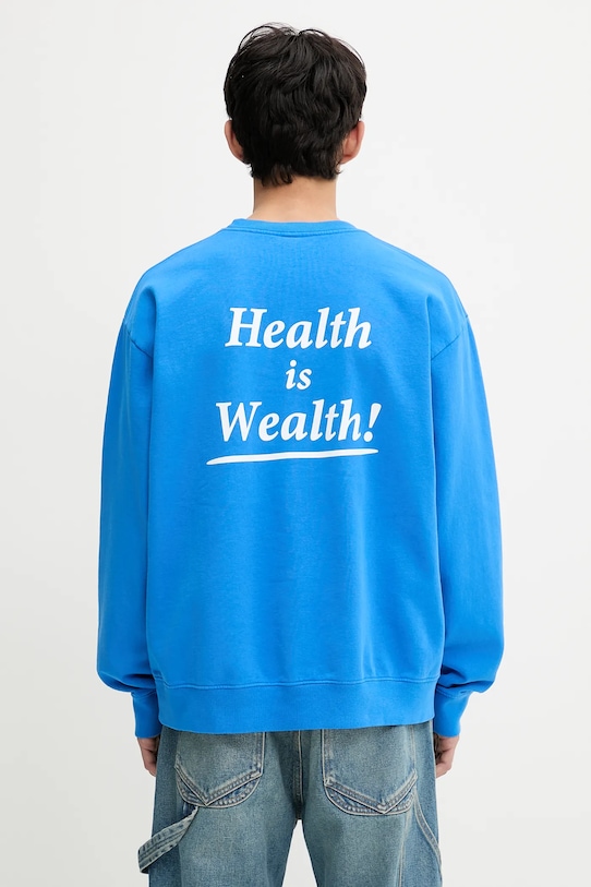 Бавовняна кофта Sporty & Rich Health Is Wealth ST071622300BL67 блакитний