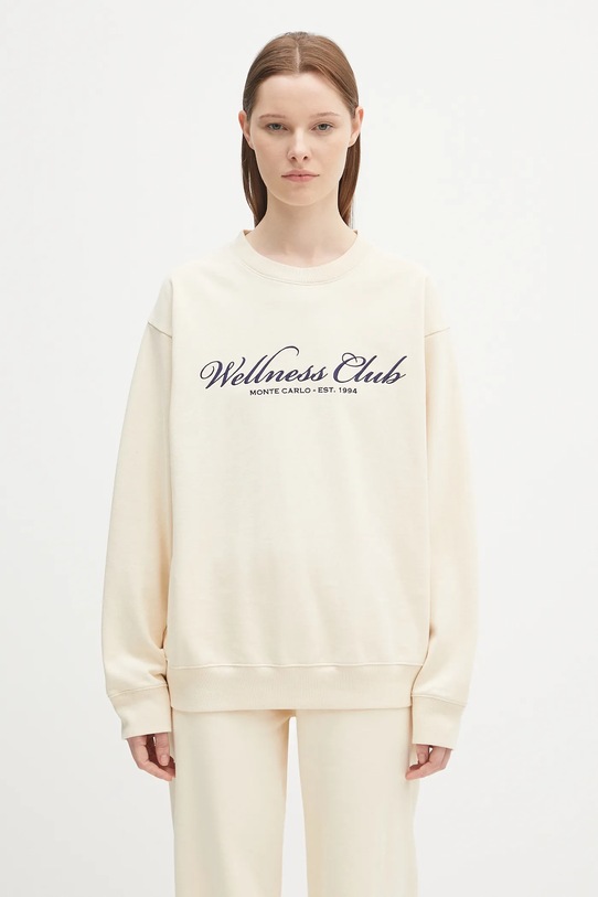 Бавовняна кофта Sporty & Rich Wellness Club Mc Emboirdered ST071620081CR01 бежевий SS25