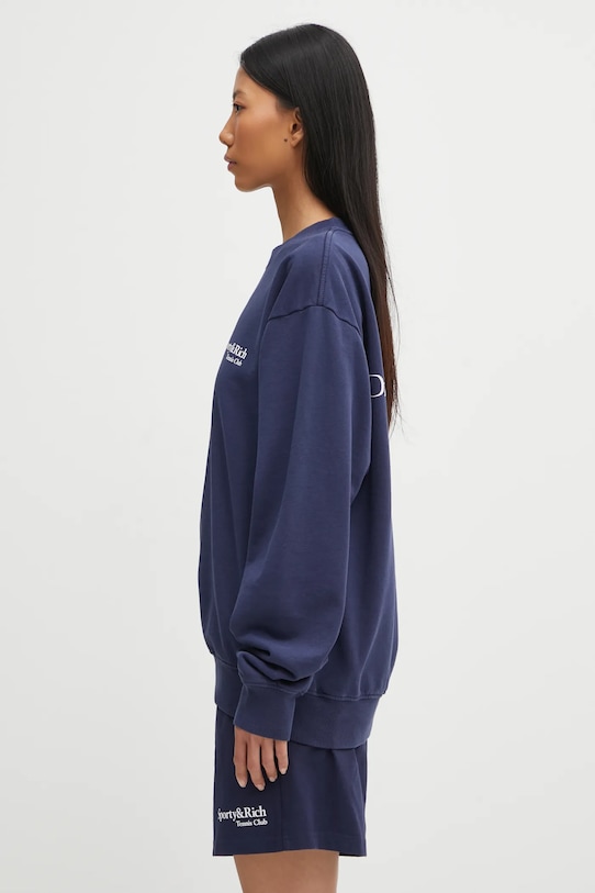 Sporty & Rich bluza bawełniana Play Tennis granatowy ST071621425BL106