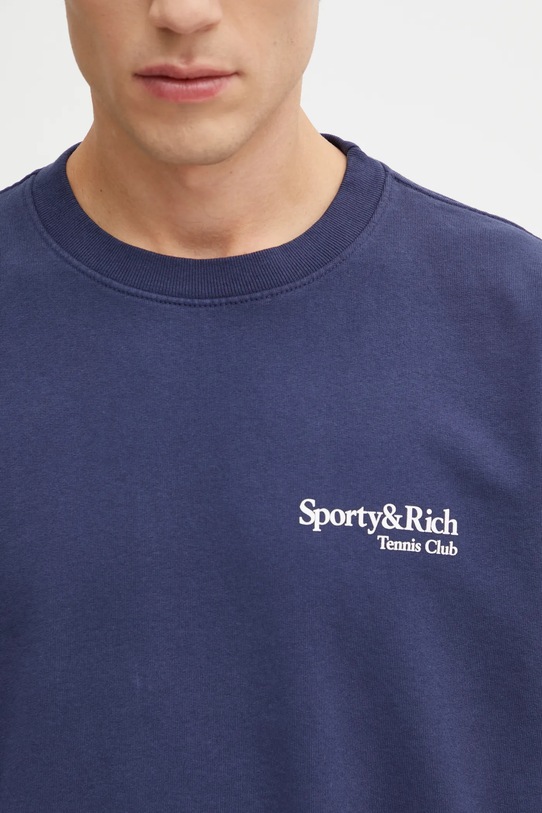 Sporty & Rich bluza bawełniana Play Tennis granatowy ST071621425BL106