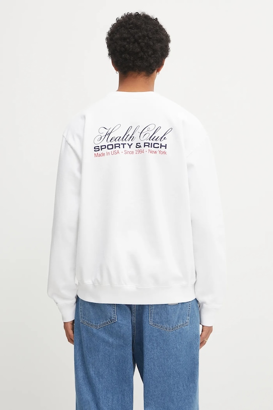 Памучен суичър Sporty & Rich Made In Usa надпис бял ST071602015WH01