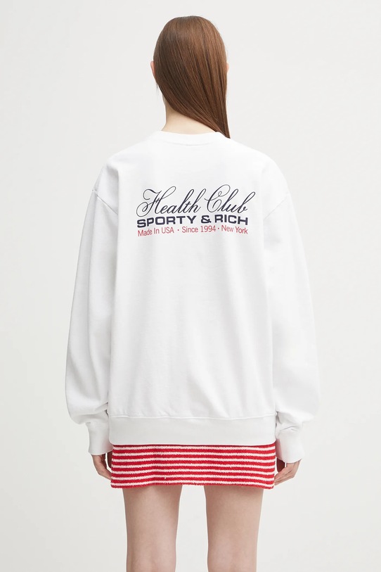 Bavlněná mikina Sporty & Rich Made In Usa ST071602015WH01 bílá SS25