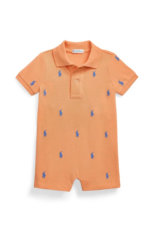 Polo Ralph Lauren rampers bawełniany niemowlęcy pomarańczowy 320902521003