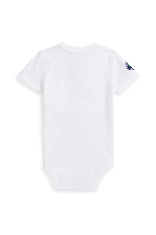 Polo Ralph Lauren body din bumbac pentru bebeluși 320970408001 alb SS25