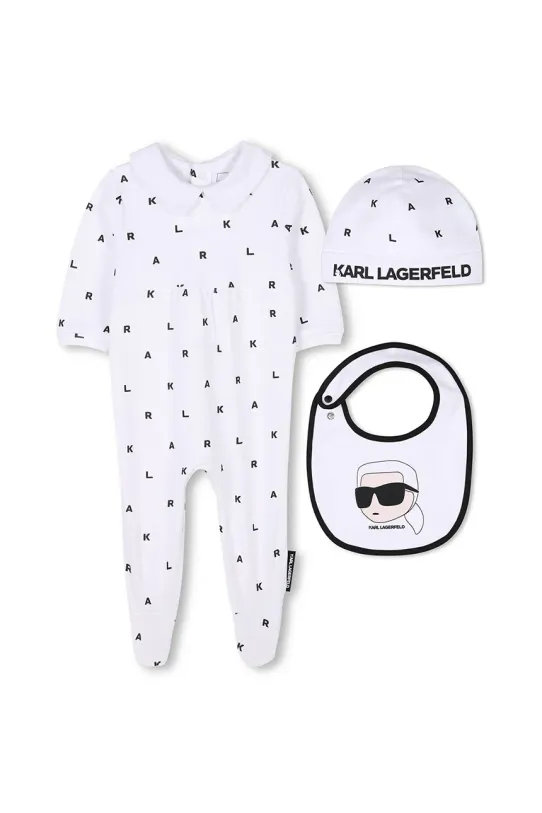 Pamučni komplet za bebe Karl Lagerfeld pletivo bijela Z30511.