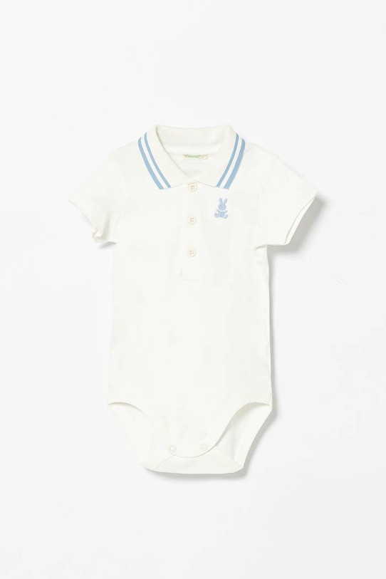United Colors of Benetton body din bumbac pentru bebeluși alb 3CDIAB00M.W.Seasonal