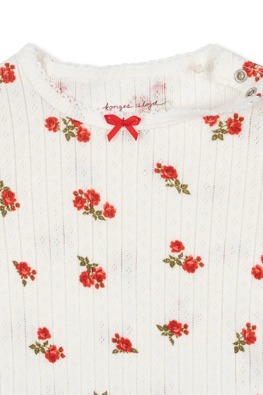 Fete Konges Sløjd body din bumbac pentru bebeluși MINNIE BODY GOTS KS102585 bej