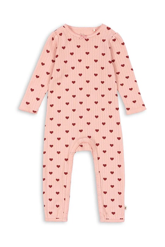 Бавовняні дитячі повзунки Konges Sløjd MINNIE ONESIE GOTS KS102586 рожевий SS25