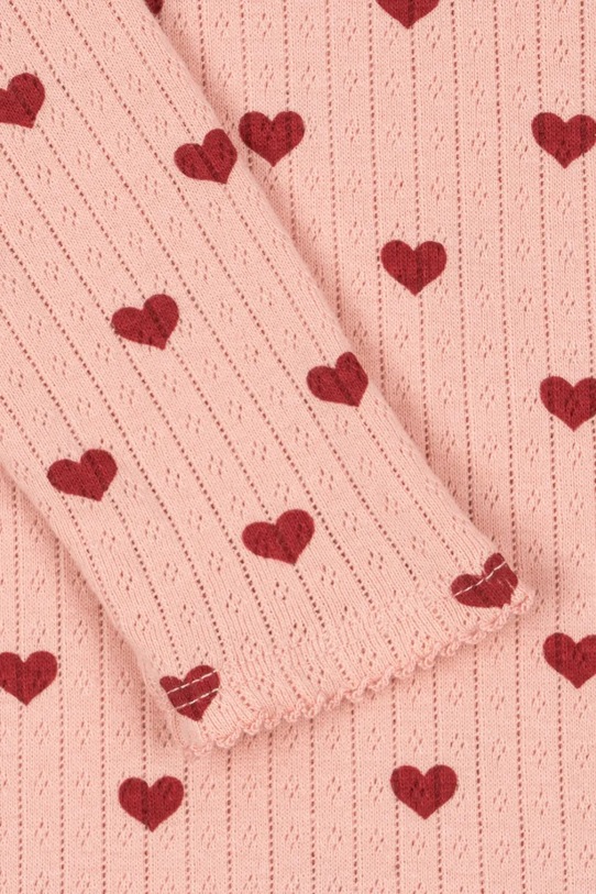Бавовняні дитячі повзунки Konges Sløjd MINNIE ONESIE GOTS KS102586 рожевий