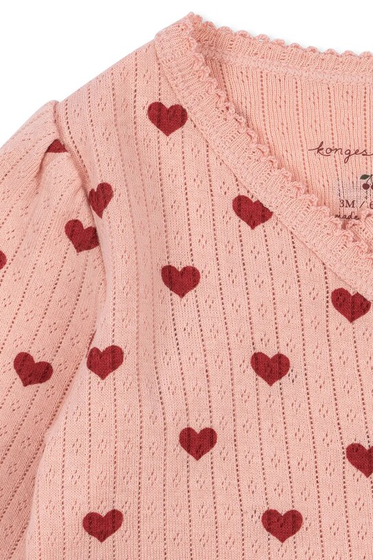 Dziewczynka Konges Sløjd śpioszki niemowlęce MINNIE NEWBORN ONESIE GOTS KS102588 różowy