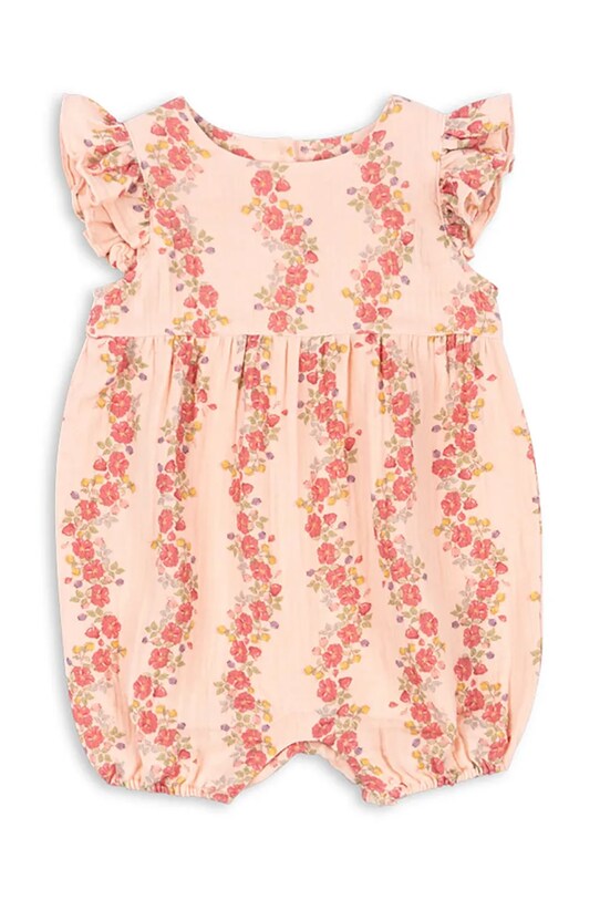Βρεφικά βαμβακερά φορμάκια Konges Sløjd COCO FRILL ROMPER GOTS KS102275 ροζ SS25