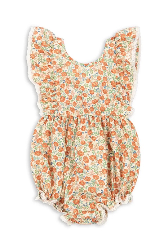 Konges Sløjd body bawełniane niemowlęce VERBENA ROMPER GOTS KS102299 pomarańczowy SS25