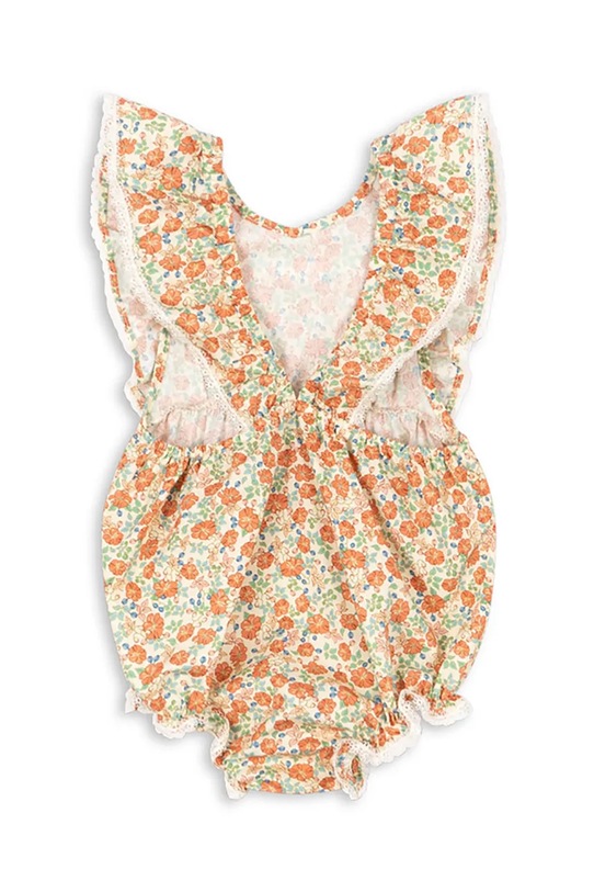 Dziewczynka Konges Sløjd body bawełniane niemowlęce VERBENA ROMPER GOTS KS102299 pomarańczowy