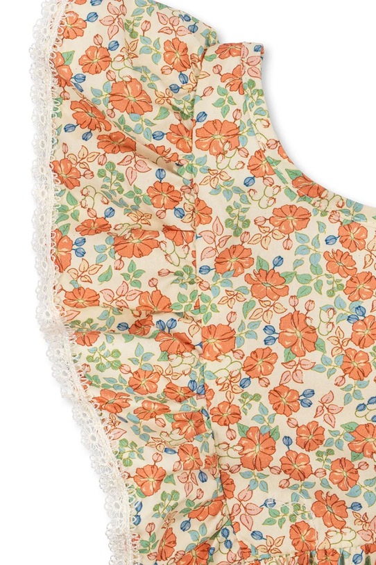 Konges Sløjd body bawełniane niemowlęce VERBENA ROMPER GOTS pomarańczowy KS102299