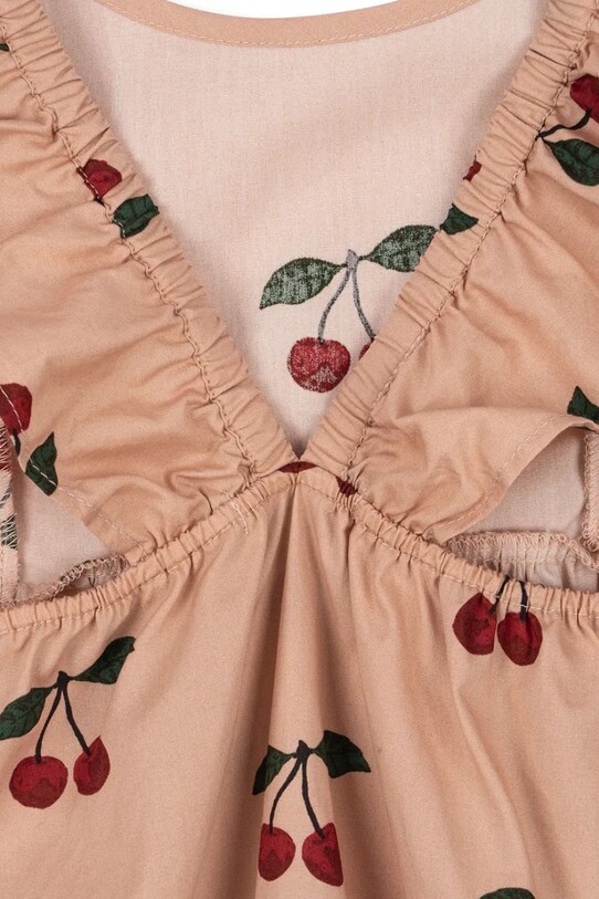 Konges Sløjd body bawełniane niemowlęce VERBENA ROMPER GOTS różowy KS102299