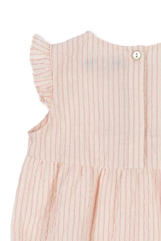 Ολόσωμη φόρμα μωρού Konges Sløjd ELLIE FRILL ROMPER GOTS ροζ KS103066