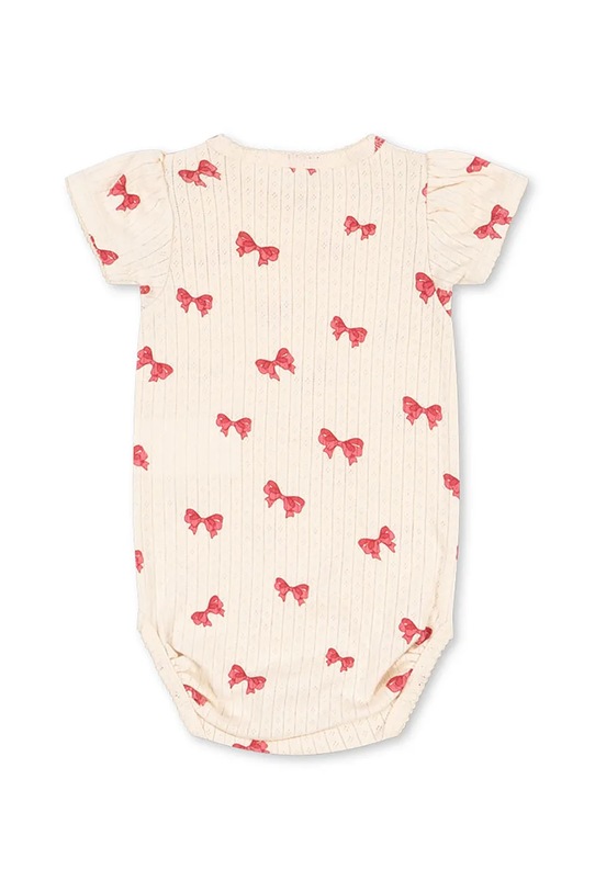 Konges Sløjd body bawełniane niemowlęce MINNIE PUFF SLEEVE BODY GOTS KS103148 beżowy SS25