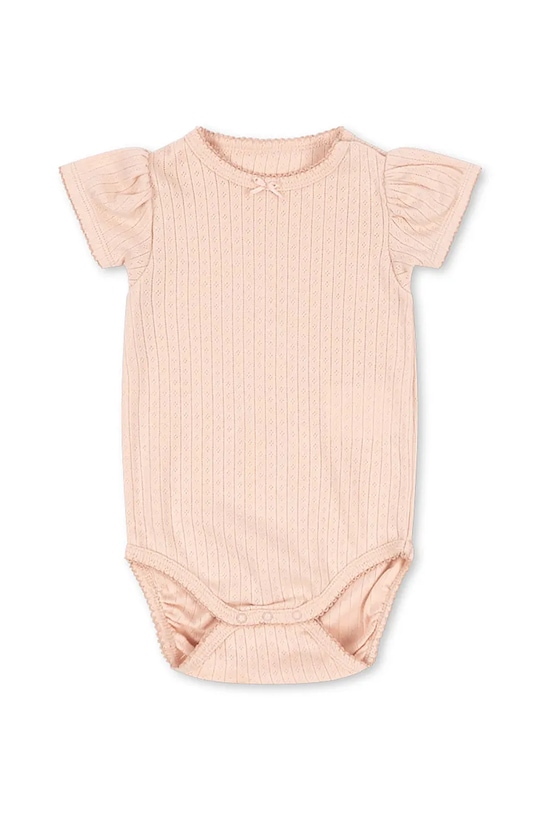 Konges Sløjd body bawełniane niemowlęce MINNIE PUFF SLEEVE BODY GOTS Produkt niemowlęcy różowy KS103148