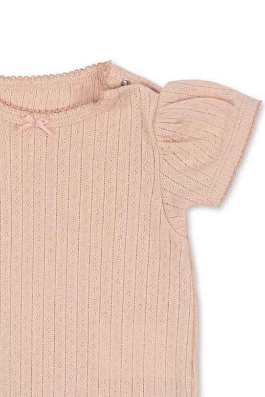 Dziewczynka Konges Sløjd body bawełniane niemowlęce MINNIE PUFF SLEEVE BODY GOTS KS103148 różowy