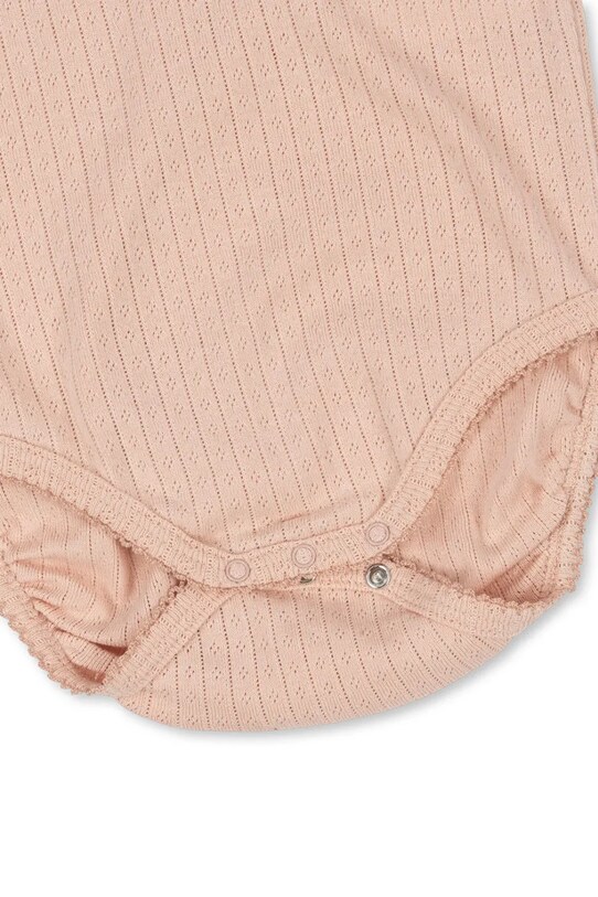Konges Sløjd body din bumbac pentru bebelusi MINNIE PUFF SLEEVE BODY GOTS roz KS103148
