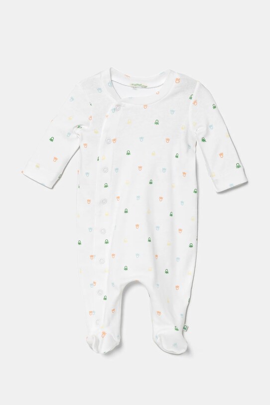 Дитячі бавовняні повзунки United Colors of Benetton Для немовлят білий 3PWB0T02D.W.Seasonal