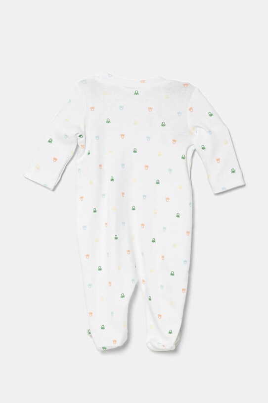 Дитячі бавовняні повзунки United Colors of Benetton 3PWB0T02D.W.Seasonal білий SS25