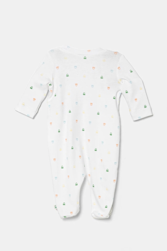 Детские хлопковые ползунки United Colors of Benetton 3PWB0T02D.W.Seasonal белый SS25