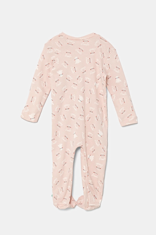 United Colors of Benetton śpioszki bawełniane niemowlęce 3PWB0T02D.W.Seasonal różowy SS25