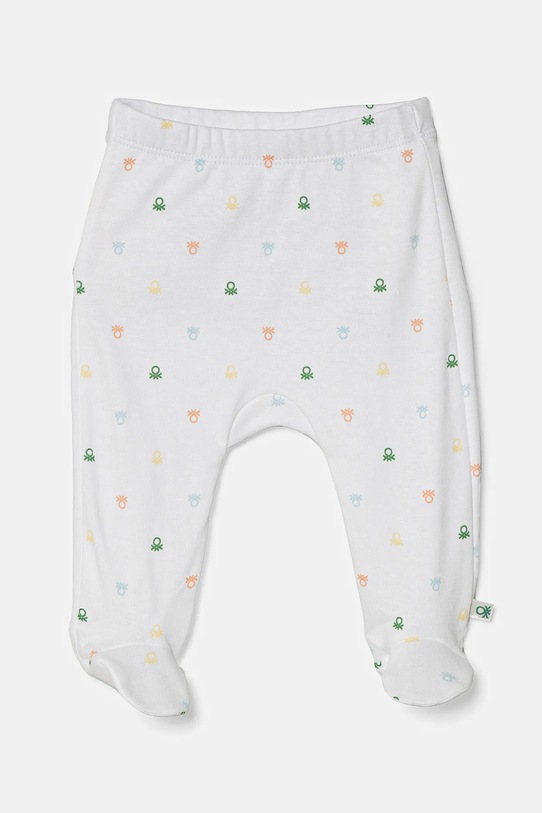 United Colors of Benetton salopete din bumbac pentru bebeluși 2-pack 3PWB0F009.W.Seasonal alb SS25