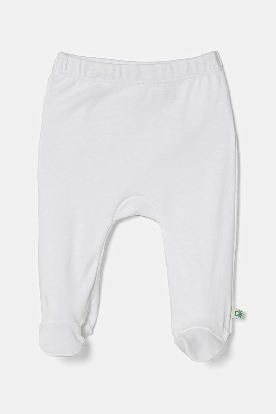 Fete United Colors of Benetton salopete din bumbac pentru bebeluși 2-pack 3PWB0F009.W.Seasonal alb