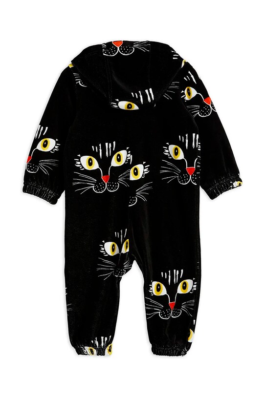 Дитячі бавовняні повзунки Mini Rodini Cat face 2374012199 чорний SS25