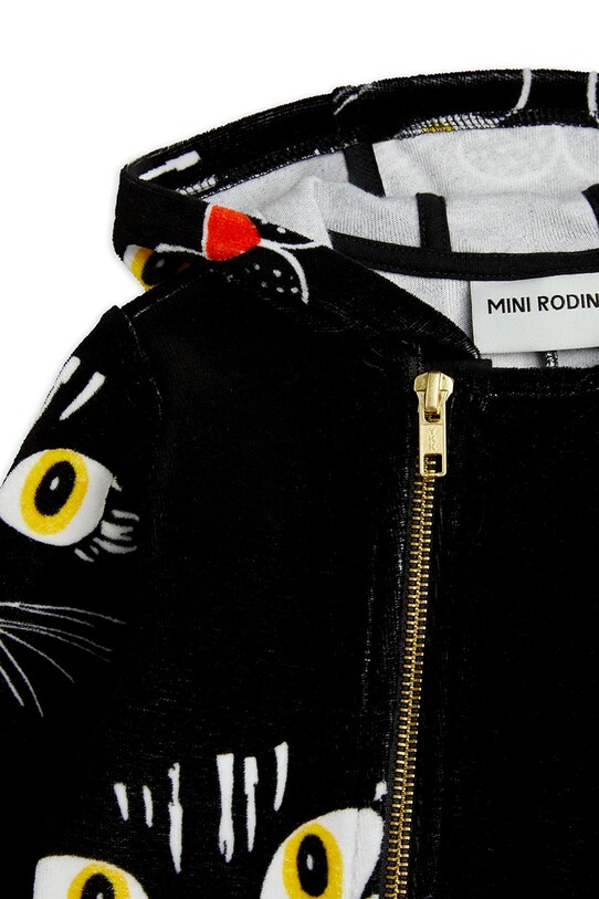Хлопчик Дитячі бавовняні повзунки Mini Rodini Cat face 2374012199 чорний