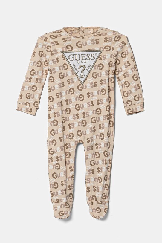 Дитячі бавовняні повзунки Guess Для немовлят бежевий H5RW01.KA6W0.PPYA