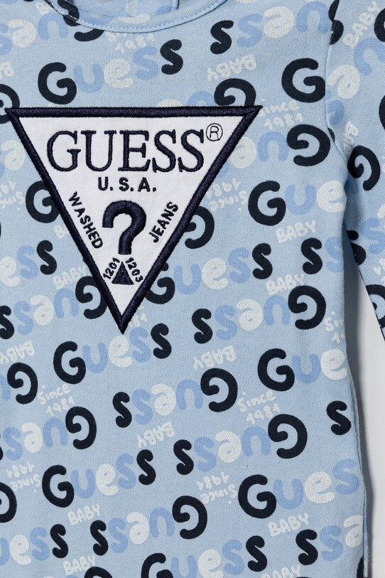 Chłopiec Guess śpioszki bawełniane niemowlęce H5RW01.KA6W0.PPYA niebieski