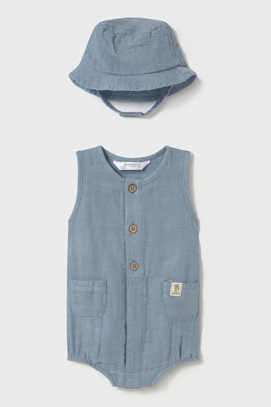 Mayoral Newborn rampers și pălărie pentru bebeluși albastru 1603.1D.Newborn.PPYH