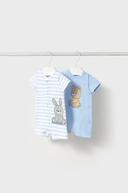 Mayoral Newborn rampers niemowlęcy 2-pack 2-pack niebieski 1707.1D.Newborn.PPYH