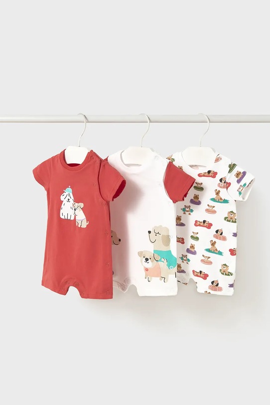 Mayoral Newborn rampers niemowlęcy 3-pack Produkt niemowlęcy czerwony 1798.1R.Newborn.PPYH