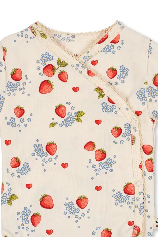 Băieți Konges Sløjd body bebe BASIC LS NEWBORN BODY GOTS KS102243 bej