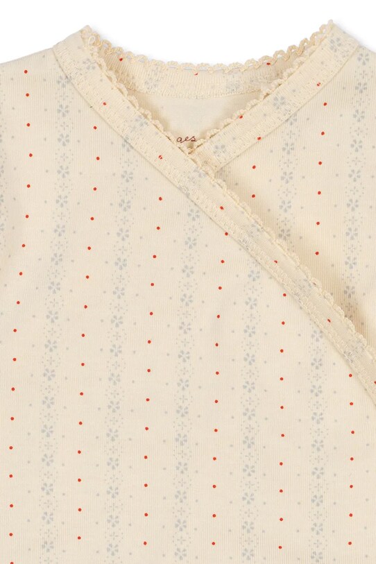 Băieți Konges Sløjd body bebe BASIC LS NEWBORN BODY GOTS KS102243 bej