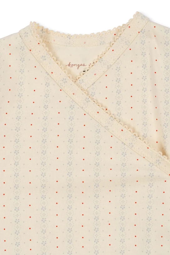 Chłopiec Konges Sløjd śpioszki niemowlęce BASIC NEWBORN ONESIE GOTS KS102246 beżowy