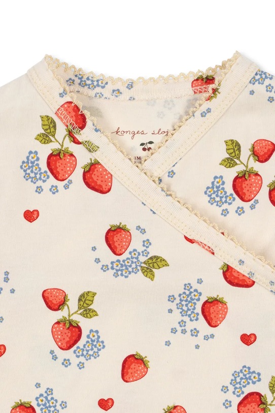 Băieți Konges Sløjd costum bebe BASIC NEWBORN ONESIE GOTS KS102246 bej