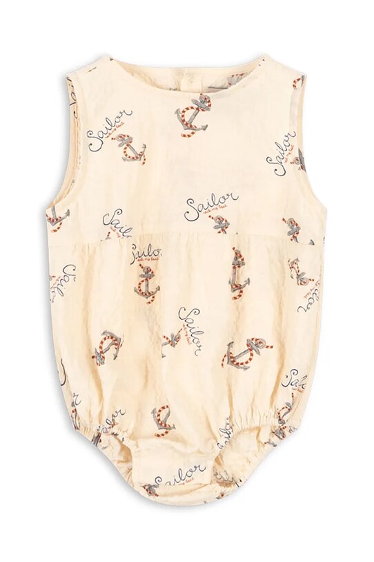 Body Konges Sløjd ELLIOT ROMPER GOTS Kojenecký výrobek béžová KS103065